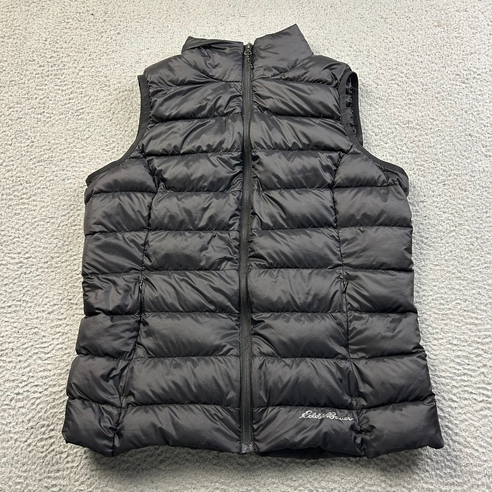 Eddie Bauer Down Puffer Vest Black Cirruslite 650 Fill Hiking Outdoor Womens Med
